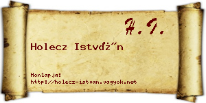 Holecz István névjegykártya